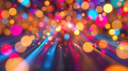 Poster - Abstract background with colorful bokeh lights