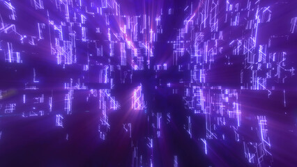 Poster - Abstract glowing energy futuristic purple hi-tech abstract background made of lines and computer stripes