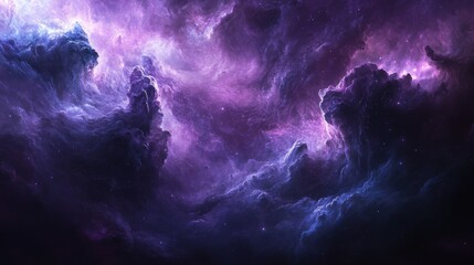 Wall Mural - cosmic nebula with swirling clouds and scattered stars