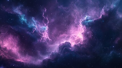 Wall Mural - cosmic clouds and stars in a deep space nebula