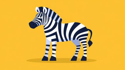 Sticker - A minimalist zebra illustration featuring vibrant stripes, clean D design, and a playful cartoon touch.