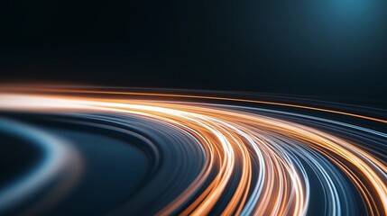 Poster - Luminous Trails of Progress: Abstract light streaks illuminate a dark backdrop, symbolizing innovation, speed, and the future.