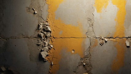 Wall Mural - Soft yellow light on rough concrete surface background