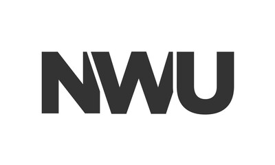 Poster - NWU logo design template with strong and modern bold text. Initial based vector logotype featuring simple and minimal typography. Trendy company identity.
