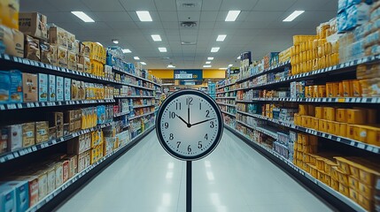 Poster - A fast-paced flash sale visual featuring a large countdown clock at the forefront. Around it are products with visibly slashed prices, urging shoppers to take immediate action before the timer runs