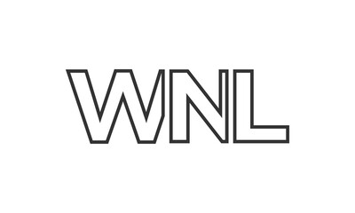 Poster - WNL logo design template with strong and modern bold text. Initial based vector logotype featuring simple and minimal typography. Trendy company identity.