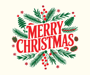 christmas greeting card with holly