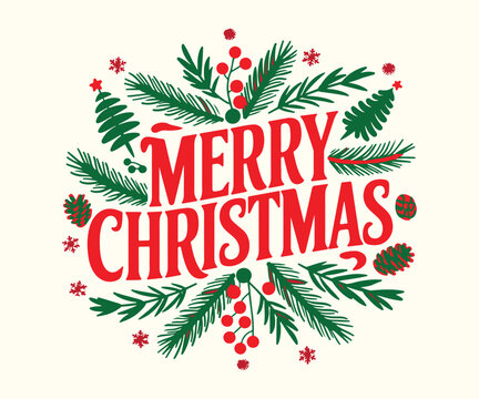 christmas greeting card with holly