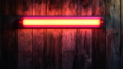 Wall Mural - Neon Light Sign on a Wooden Wall