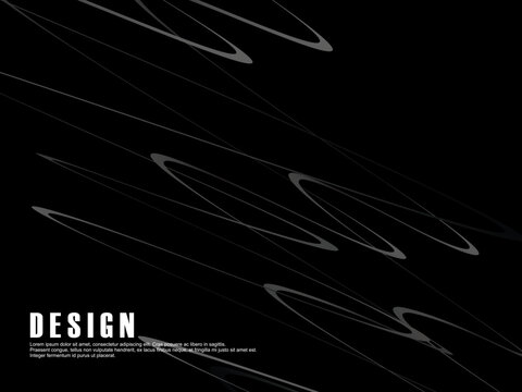 Black background with gray gradient ribbon pattern. Black background with modern graffiti pattern.