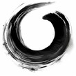© Mariquita vector - Black ink circle stroke on white background representing simplicity and balance. The brushstroke conveys motion and zen, creating a minimalist and meditative artwork