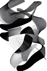 Wall Mural - A modern abstract illustration featuring bold black lines creating a layered effect on a white background