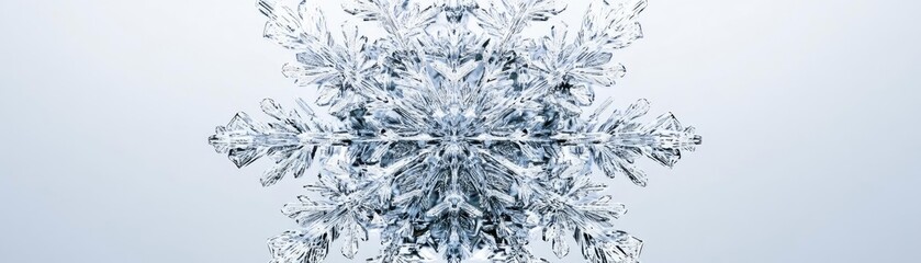 Poster - Intricate snowflake design showcasing delicate patterns and unique shapes, perfect for winter-themed projects and decorations.