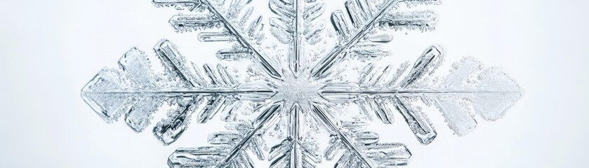 Poster - An intricate snowflake design with detailed patterns and a serene blue background, perfect for winter-themed projects.