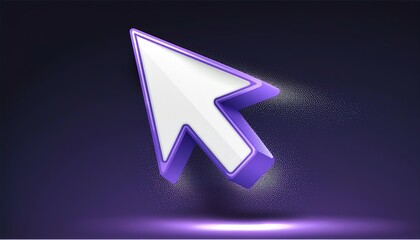 Poster - A vibrant, stylized cursor arrow with a sparkling effect against a dark background, embodying digital interaction and modern technology.