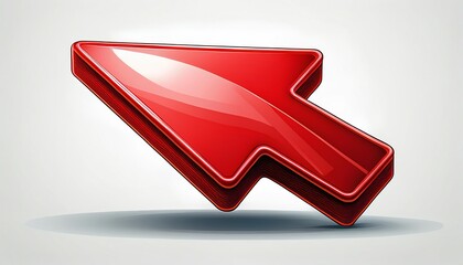 Poster - A glossy red arrow icon pointing left, representing navigation or direction in digital interfaces.