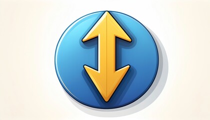 Poster - A circular icon featuring an upward and downward arrow, symbolizing movement, change, or dual functionality.