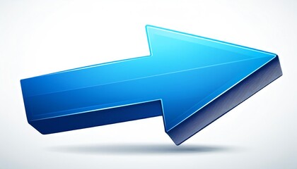 Poster - A vibrant blue arrow pointing right, designed with a slick, modern look, symbolizing direction and movement.