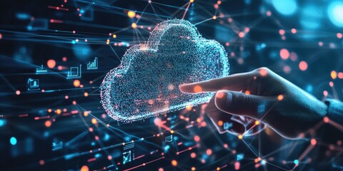 Poster - Digital transformation is highlighted as businesses digitize processes, optimize customer service, and automate operations, leveraging cloud computing and modern digital