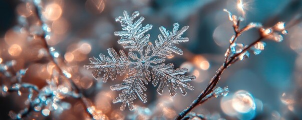 Aufkleber - A delicate snowflake shimmering in the light, symbolizing winter beauty and the magic of the holiday season.