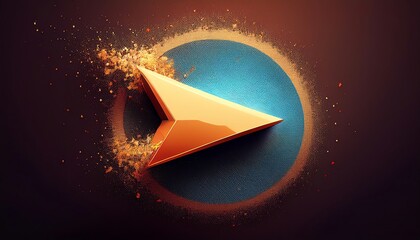 Poster - A vibrant digital design featuring an orange arrow on a blue circular background, with a textured, grainy effect enhancing its visual appeal.