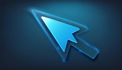 Poster - A vibrant blue cursor on a dark background, symbolizing navigation and digital interaction in the online world.
