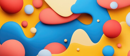 Wall Mural - Abstract Background Featuring Three Dimensional Colorful Shapes