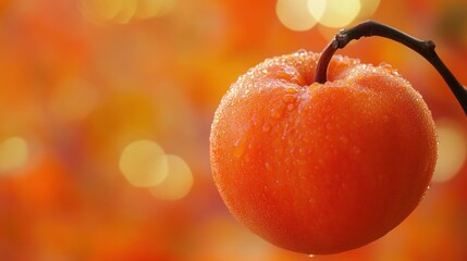 Poster - Juicy Orange Fruit with Dew Drops