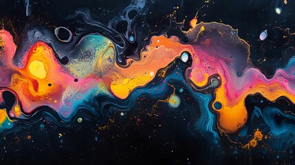 Wall Mural - Abstract Swirling Colors in a Dark Background