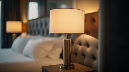 Wall Mural - Warm Lamp Light on Nightstand