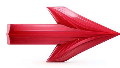 Poster - A glossy red arrow pointing to the right, symbolizing direction, movement, or progress.