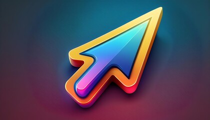 Poster - A vibrant, stylized cursor icon featuring a gradient of colors on a dark background, representing digital interaction and navigation.