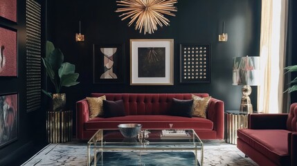 Wall Mural - Modern Living Room Interior Design with a Luxurious Touch