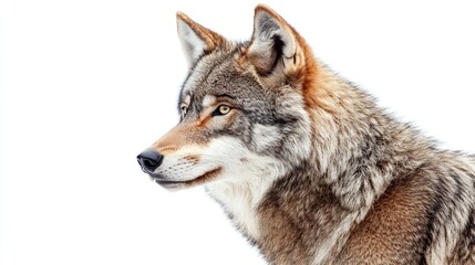  Wolf Portrait with White Background
