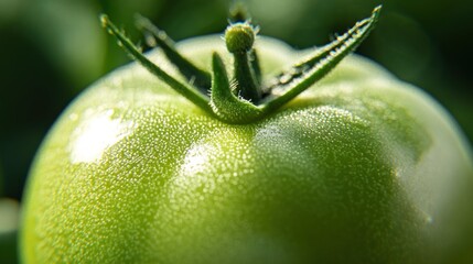 Wall Mural - Green Tomato Close-Up