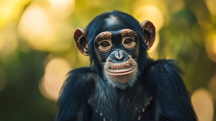 Canvas Print - Chimpanzee Portrait in the Forest