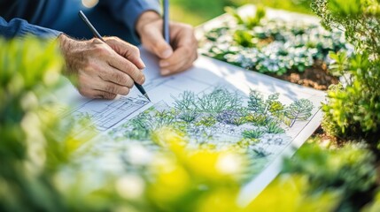 Landscape Architect Designing a Garden