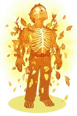 Poster - Man Transformed into Autumn Leaves