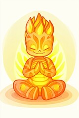 Wall Mural - Fire Elemental Meditating in Lotus Position