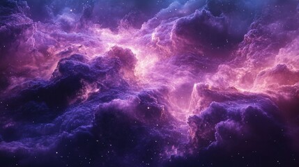 Wall Mural - cosmic nebula with purple and pink clouds and stars