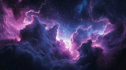 Wall Mural - cosmic nebula with swirling gas and scattered stars