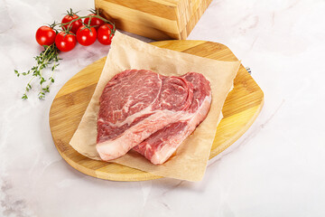 Uncooked raw beef steak for grill