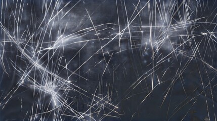 Poster - Abstract Dark Blue Metallic Scratches and Lines Background Texture