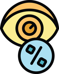 Poster - This vector illustration of a human eye looking at a percentage sign is perfect for topics like discounts and sales