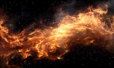 abstract fire in the dark background