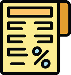 Poster - This vector illustration features a tax form with a prominent percentage symbol, symbolizing financial calculations and tax obligations