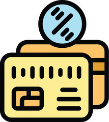 Poster - Credit card chip scanning showing digital payment being processed with a blue chip on a yellow card