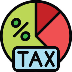 Poster - This colorful pie chart is representing taxes and percentages for business and accounting