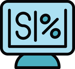 Poster - This icon represents the concept of online interest rates, banking and finance