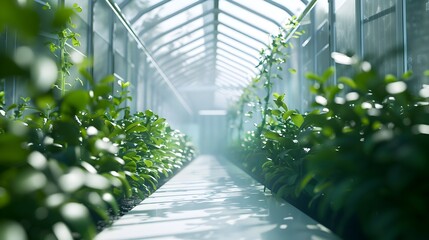 Wall Mural - Futuristic Greenhouse for Genetically Enhanced Nutritious Plant Growth